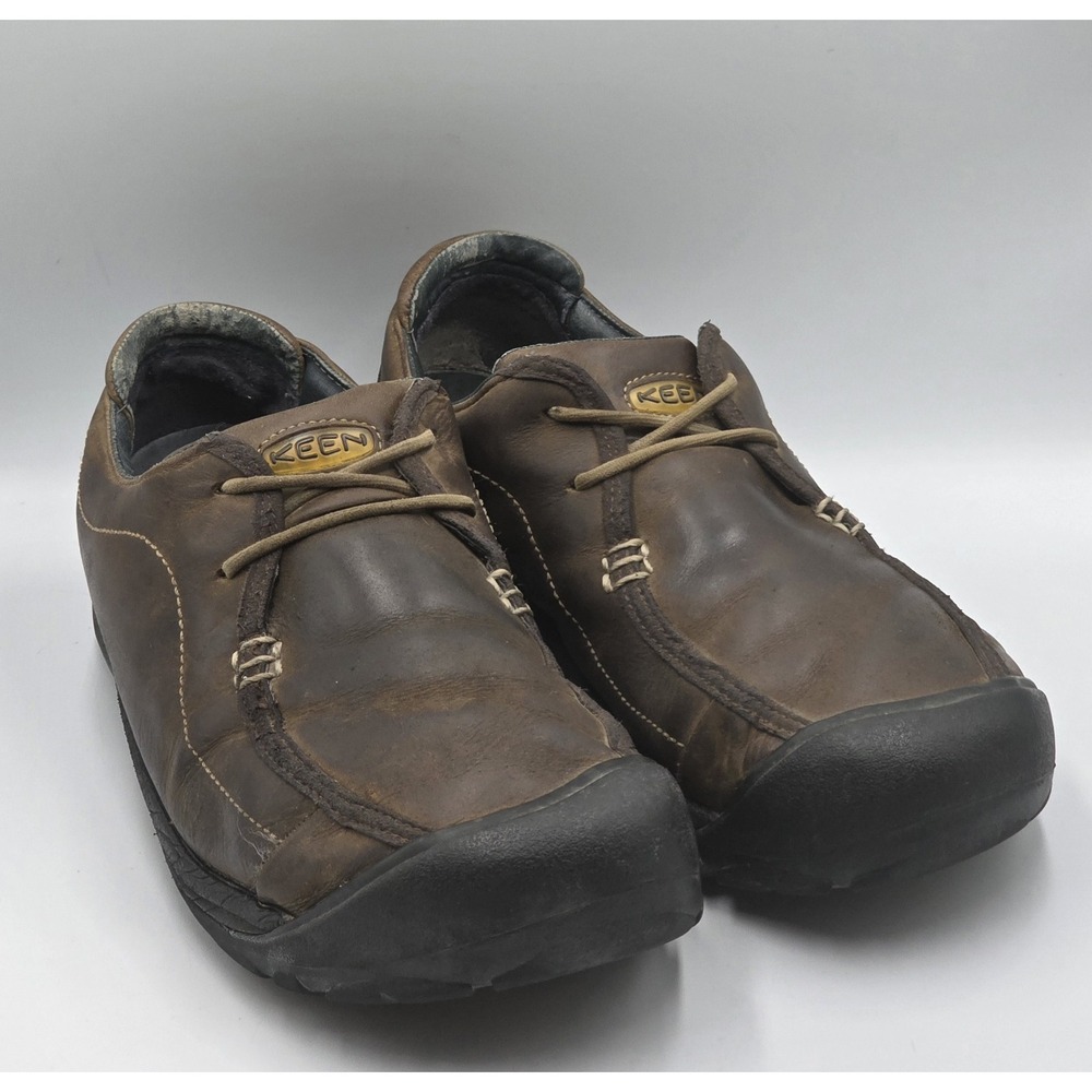 KEEN Boston II Men's Lace-Up Shoes 13 Bison Brown Leather Casual Comfort